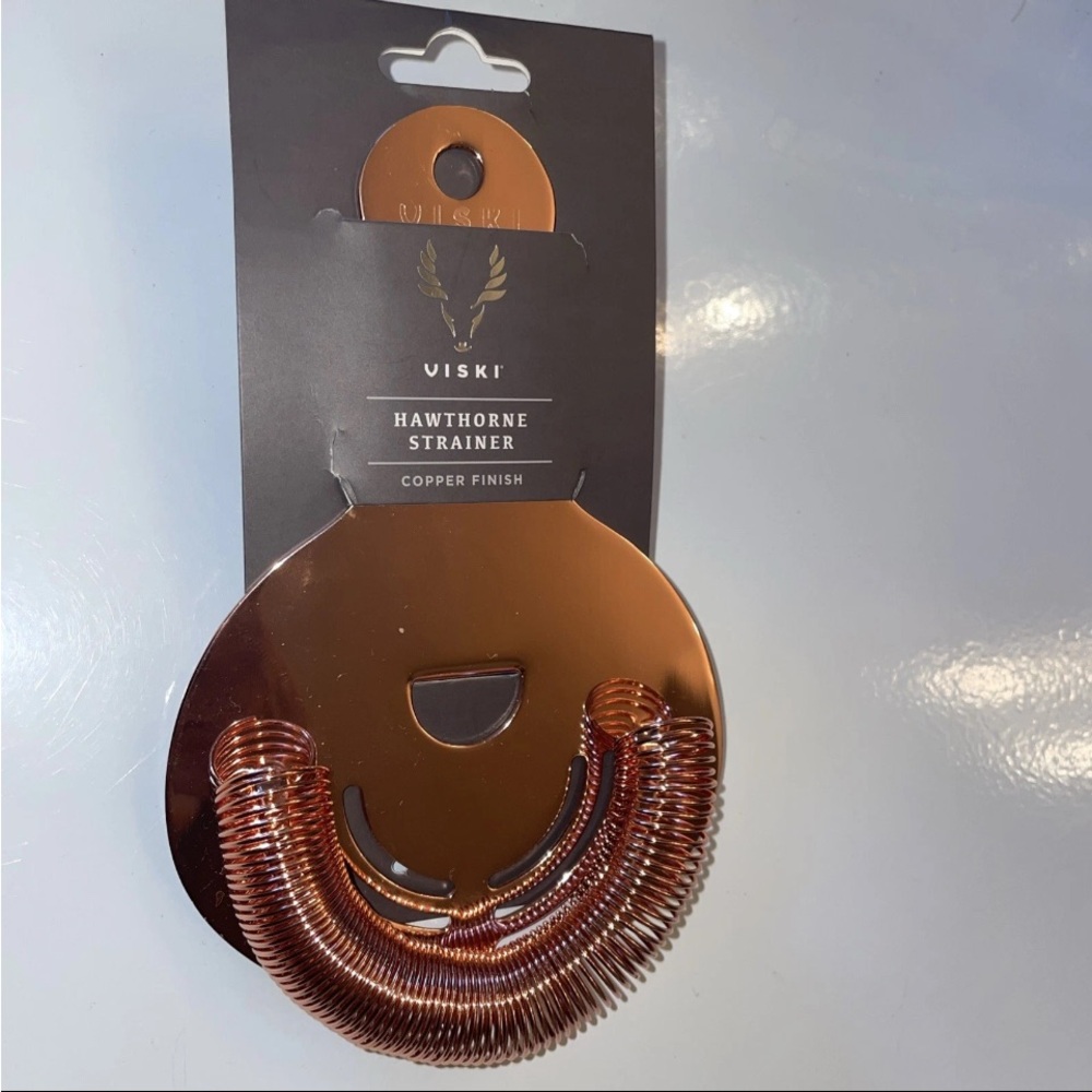 Viski Copper Hawthorne and Bartending Strainer - Copper Bar Cocktail...